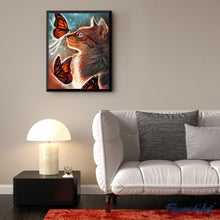 Charger l'image dans la galerie, peinture par numéros | Le Chat et les Papillons | animaux, chats, complexe, papillons | FiguredArt