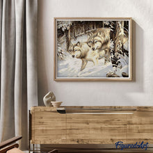 Charger l'image dans la galerie, peinture par numéros | Loups guettant dans la Neige | animaux, complexe, loups | FiguredArt