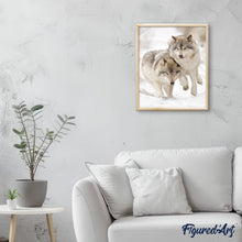 Charger l'image dans la galerie, peinture par numéros | Loups jouant dans la Neige | animaux, complexe, loups | FiguredArt