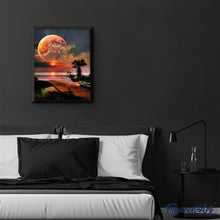Charger l'image dans la galerie, peinture par numéros | Ponton et Grosse Lune | facile, nouveautés, paysages | FiguredArt