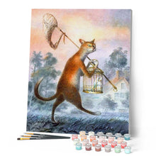 Charger l'image dans la galerie, peinture par numéros | Chat et Oiseau dans une Cage | animaux, chats, complexe | FiguredArt