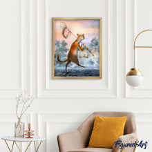 Charger l'image dans la galerie, peinture par numéros | Chat et Oiseau dans une Cage | animaux, chats, complexe | FiguredArt