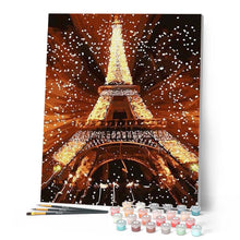 Charger l'image dans la galerie, peinture par numéros | Tour Eiffel scintillante | intermédiaire, ville | FiguredArt