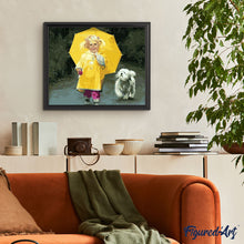 Charger l'image dans la galerie, peinture par numéros | Petite Fille en Jaune et petit Chien | animaux, chiens, intermédiaire, portrait | FiguredArt