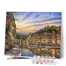 Charger l'image dans la galerie, peinture par numéros | Coucher de Soleil à La Marina | complexe, ville | FiguredArt