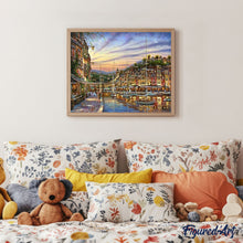 Charger l'image dans la galerie, peinture par numéros | Coucher de Soleil à La Marina | complexe, ville | FiguredArt