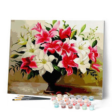 Charger l'image dans la galerie, peinture par numéros | Lys roses et blancs | facile, fleurs | FiguredArt