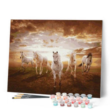 Charger l'image dans la galerie, peinture par numéros | Chevaux blancs galopant | animaux, chevaux, complexe | FiguredArt