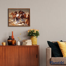 Charger l'image dans la galerie, peinture par numéros | Chevaux traversant la Rivière | animaux, chevaux, intermédiaire | FiguredArt