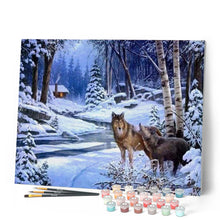 Charger l'image dans la galerie, peinture par numéros | Loups près de la Maison | animaux, complexe, loups | FiguredArt