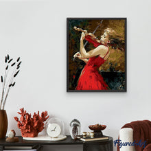 Charger l'image dans la galerie, peinture par numéros | Violoniste et Robe rouge | intermédiaire, musique, romantique | FiguredArt