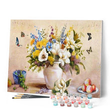 Charger l'image dans la galerie, peinture par numéros | Vase blanc et Papillons | animaux, facile, fleurs, papillons | FiguredArt