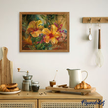 Charger l'image dans la galerie, peinture par numéros | Hibiscus orangés | fleurs, intermédiaire | FiguredArt