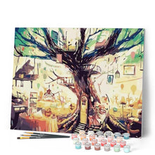 Charger l'image dans la galerie, peinture par numéros | La Maison dans l’Arbre | arbres, facile, ville | FiguredArt