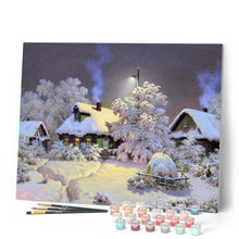 Charger l'image dans la galerie, peinture par numéros | Chalets sous la Neige | complexe, paysages | FiguredArt