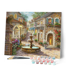 Charger l'image dans la galerie, peinture par numéros | Fontaine du Village | complexe, ville | FiguredArt