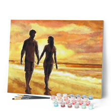 Charger l'image dans la galerie, peinture par numéros | Mains dans la Main sur la Plage | intermédiaire, romantique | FiguredArt