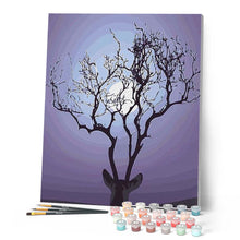 Charger l'image dans la galerie, peinture par numéros | Cerf au clair de Lune | facile, paysages, rennes et biches | FiguredArt