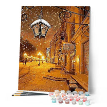 Charger l'image dans la galerie, peinture par numéros | Lanterne sous la Neige | intermédiaire, ville | FiguredArt