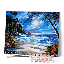 Charger l'image dans la galerie, peinture par numéros | Lune au-dessus de la Mer | complexe, paysages | FiguredArt