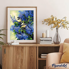 Charger l'image dans la galerie, peinture par numéros | Deux Oiseaux sur une Branche de Lilas | animaux, facile, oiseaux | FiguredArt