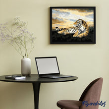 Charger l'image dans la galerie, peinture par numéros | Tigre allongé | animaux, intermédiaire, tigres | FiguredArt