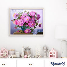 Charger l'image dans la galerie, peinture par numéros | Fleurs et Vase bleu | fleurs, intermédiaire | FiguredArt