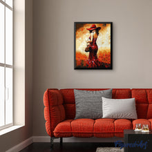 Charger l'image dans la galerie, peinture par numéros | Femme au Chapeau rouge se retournant | complexe, romantique | FiguredArt