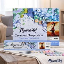 Charger l'image dans la galerie, peinture par numéros | Femme au Chapeau rouge se retournant | complexe, romantique | FiguredArt