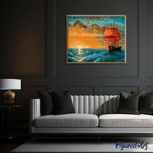 Charger l'image dans la galerie, peinture par numéros | Voilier au Lever de Soleil | bateaux, complexe | FiguredArt