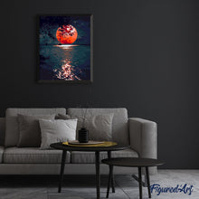 Charger l'image dans la galerie, peinture par numéros | Lune rouge sur le Lac | facile, nouveautés, paysages | FiguredArt