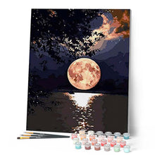 Charger l'image dans la galerie, peinture par numéros | Reflets de Lune sur le Lac | facile, nouveautés, paysages | FiguredArt