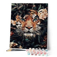 Charger l'image dans la galerie, peinture par numéros | Tigre et Feuillage | animaux, complexe, nouveautés, tigres | FiguredArt