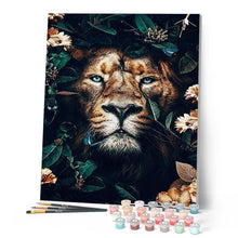 Charger l'image dans la galerie, peinture par numéros | Lion et Feuillage | animaux, complexe, lions, nouveautés | FiguredArt