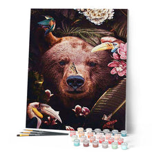 Charger l'image dans la galerie, peinture par numéros | Ours Oiseaux et Papillons | animaux, complexe, nouveautés, ours | FiguredArt
