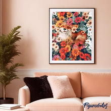 Charger l'image dans la galerie, peinture par numéros | Petit Renard caché dans les Fleurs | animaux, complexe, fleurs, nouveautés, renards | FiguredArt