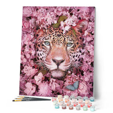 Charger l'image dans la galerie, peinture par numéros | Panthère dans les Fleurs | animaux, complexe, fleurs, nouveautés, panthère | FiguredArt