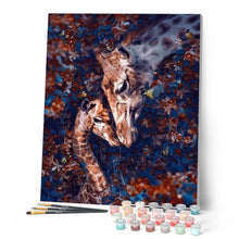 Charger l'image dans la galerie, peinture par numéros | Girafes et Fleurs | animaux, complexe, girafes, nouveautés | FiguredArt