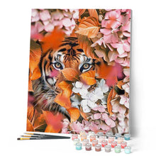 Charger l'image dans la galerie, peinture par numéros | Tigre et Fleurs | animaux, complexe, fleurs, nouveautés, tigres | FiguredArt