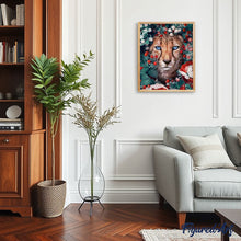 Charger l'image dans la galerie, peinture par numéros | Panthère Fleurs et Papillon | animaux, complexe, fleurs, nouveautés, panthère | FiguredArt