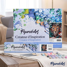 Charger l'image dans la galerie, peinture par numéros | Panthère Fleurs et Papillon | animaux, complexe, fleurs, nouveautés, panthère | FiguredArt