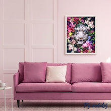Charger l'image dans la galerie, peinture par numéros | Tigre blanc et Fleurs | animaux, complexe, fleurs, nouveautés, tigres | FiguredArt