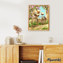 Charger l'image dans la galerie, peinture par numéros | Fleurs et Bicyclette | fleurs, intermédiaire, paysages | FiguredArt