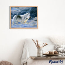 Charger l'image dans la galerie, peinture par numéros | Loup solitaire dans la Neige | animaux, complexe, loups | FiguredArt