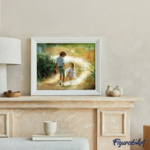 Charger l'image dans la galerie, peinture par numéros | Frère et Soeur en Promenade | complexe, romantique | FiguredArt