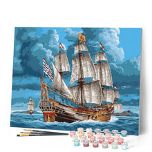 Charger l'image dans la galerie, peinture par numéros | Voilier en mer | bateaux, intermédiaire | FiguredArt