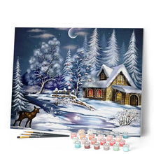 Charger l'image dans la galerie, peinture par numéros | Maison sous la Neige | complexe, paysages | FiguredArt