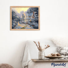 Charger l'image dans la galerie, peinture par numéros | Maison et Bonhomme de Neige | intermédiaire, paysages | FiguredArt