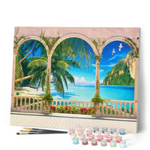 Charger l'image dans la galerie, peinture par numéros | Villa dans la Baie tropicale | intermédiaire, paysages | FiguredArt