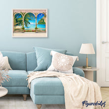 Charger l'image dans la galerie, peinture par numéros | Villa dans la Baie tropicale | intermédiaire, paysages | FiguredArt